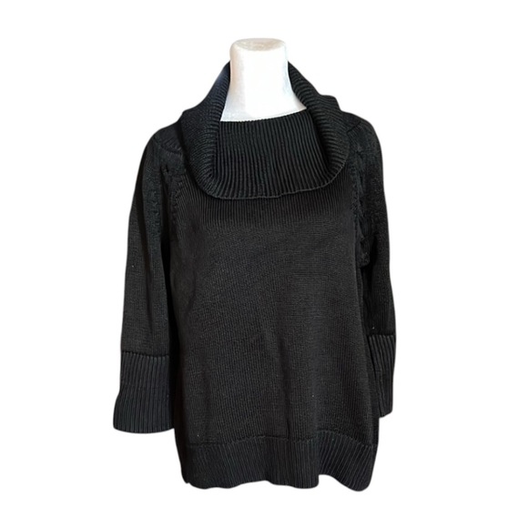 Chico's Black Cowl Neck Knit Sweater Size 2 (L) - Picture 1 of 9